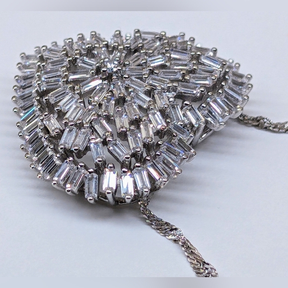 Sterling Silver CZ Heart Necklace - Picture 4 of 7